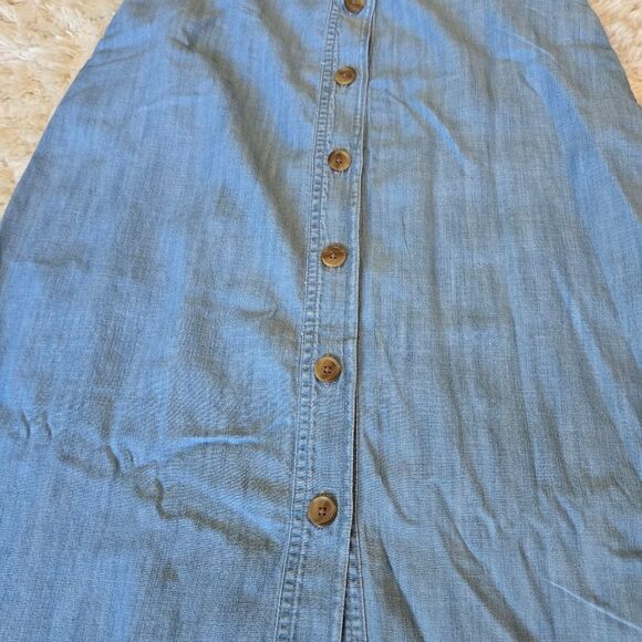 GAP Womens Light Blue Maxi Skirt Size 8 Button Down Bohemian - Picture 3 of 10